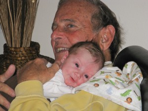 Fred with newborn Levon 